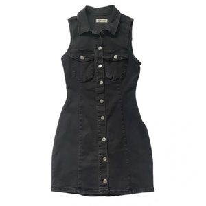 Zara black denim dress